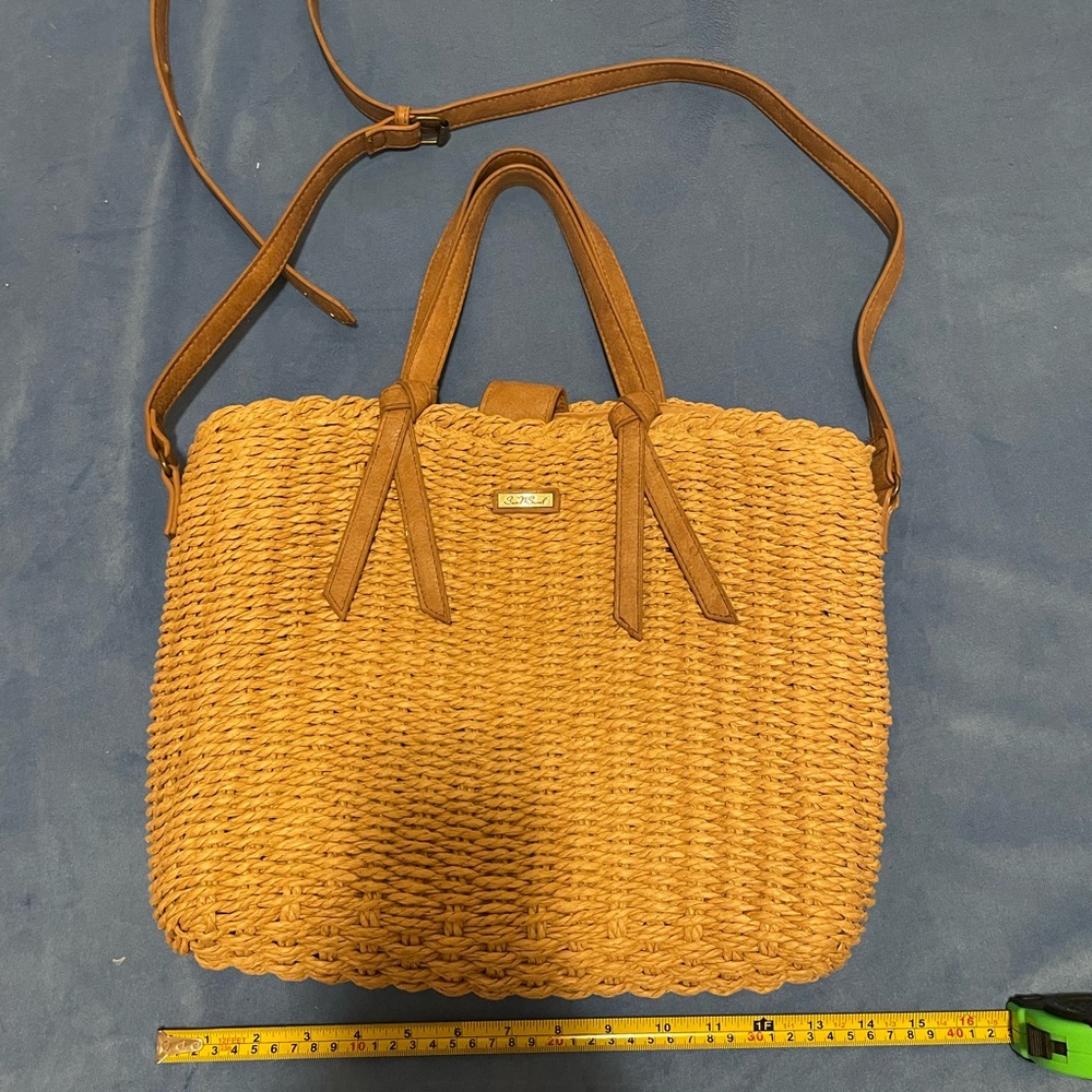 Brown Woven Tote Bag